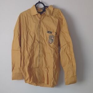 Harry Potter Hufflepuff Button Down Long Sleeve Men's